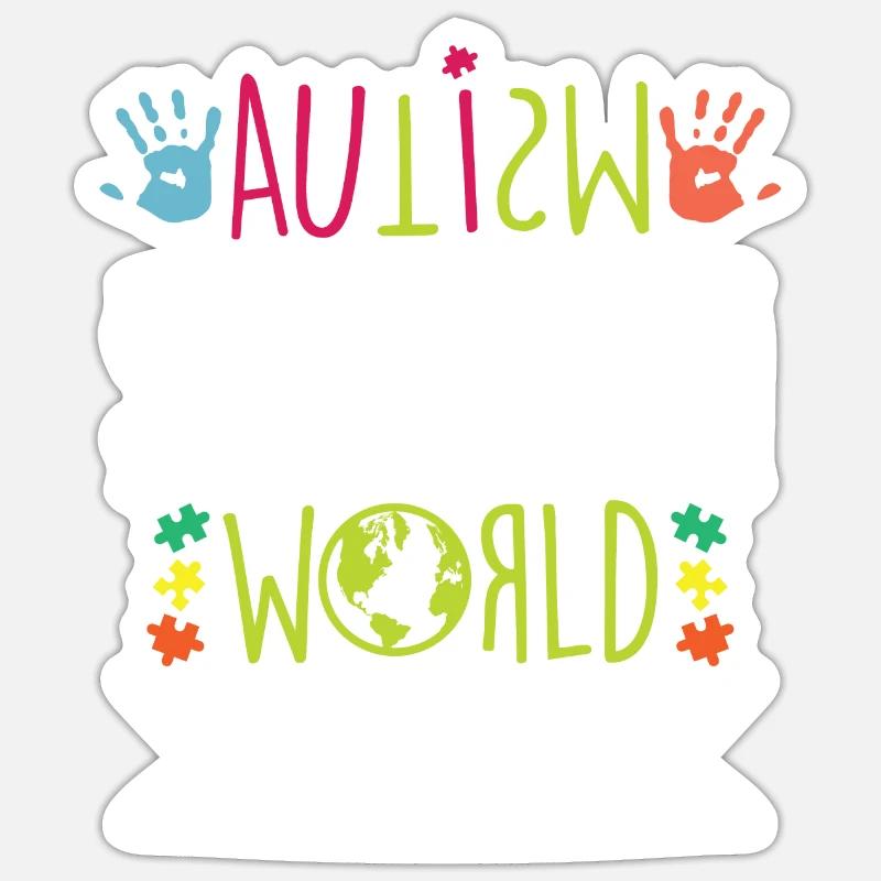 Autisme Conscience - Sticker taille S (10 x 10 cm) - blanc mat