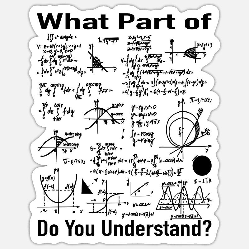 Mathematik Lehrer Geschenk - Mathe Formeln - Sticker Größe S (10 x 10 cm) - Mattweiß