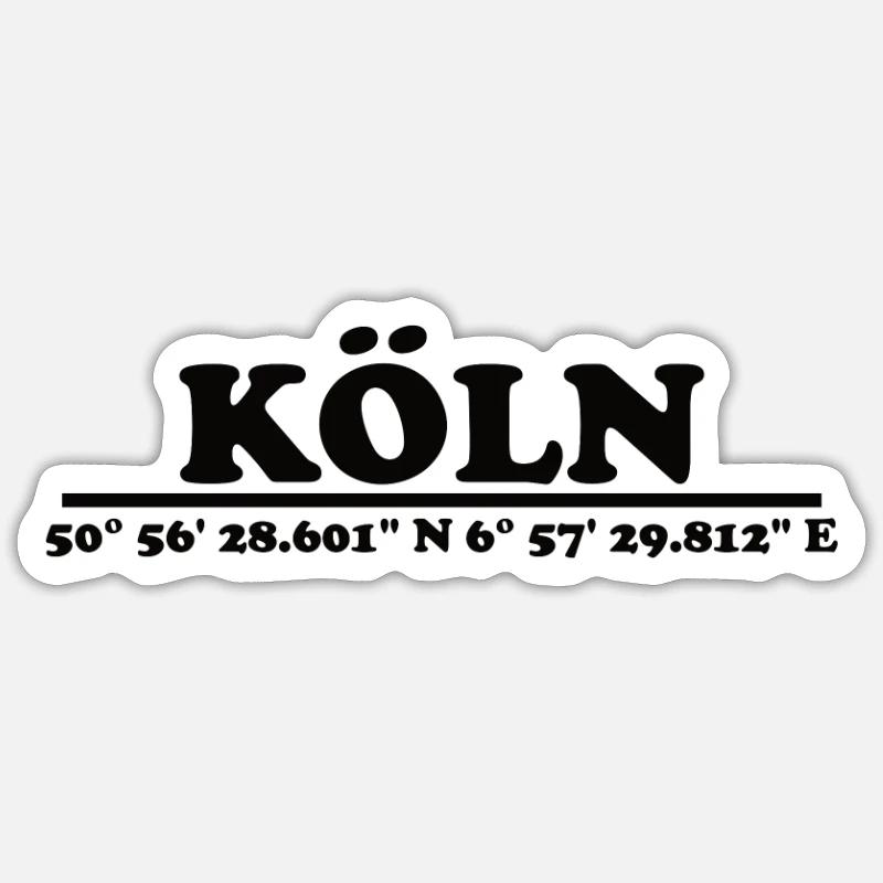 Coordonnées de Cologne - Sticker taille S (10 x 10 cm) - blanc mat