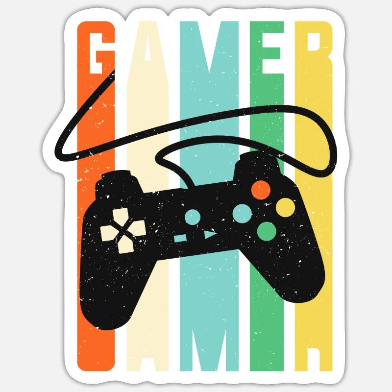 Gamer Console Controller Retro Gaming Sticker Größe S (10 x 10 cm)