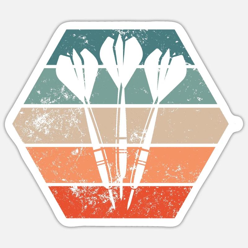 Fléchettes Fléchettes Rétro - Sticker taille S (10 x 10 cm) - blanc mat