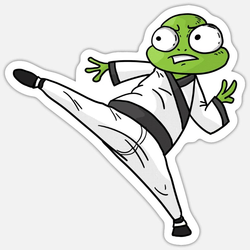 Karate Do Frog - Sticker size S (10 x 10 cm) - white matte