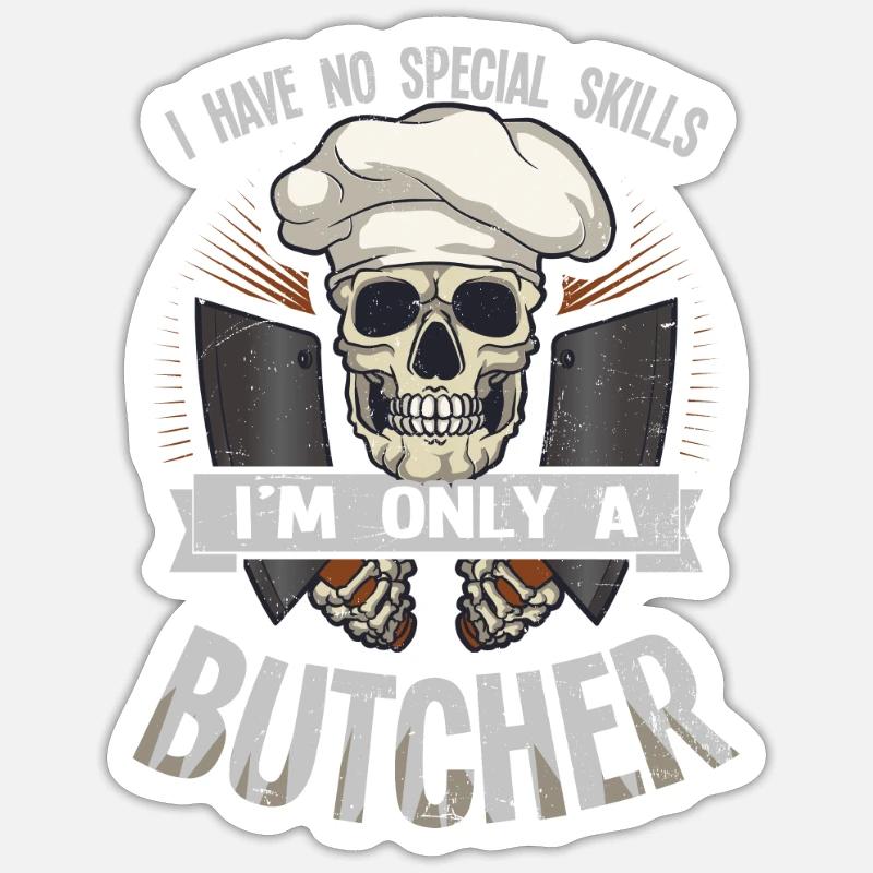 Boucher Pas de compétences particulières - Sticker taille S (10 x 10 cm) - blanc mat