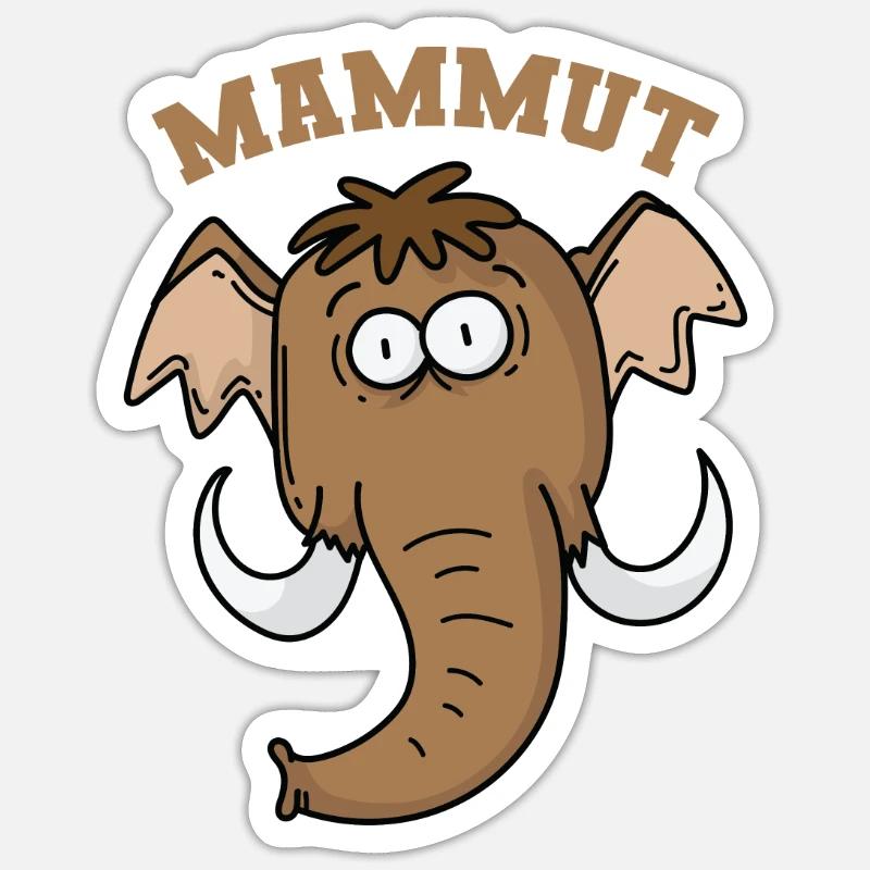 Mammoth with short trunk Sticker size S (10 x 10 cm)