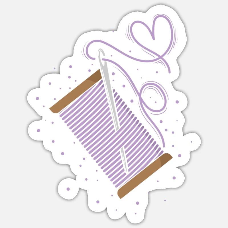 Sewing Paths Role - Sticker size S (10 x 10 cm) - white matte