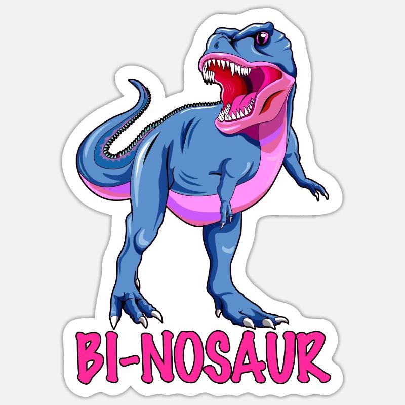 Binosaur - Pride Month Bisexual - Sticker size S (10 x 10 cm) - white matte