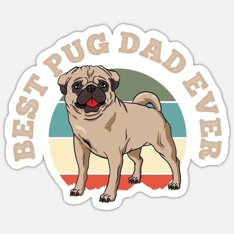 Pug - Sticker size S (10 x 10 cm) - white matte