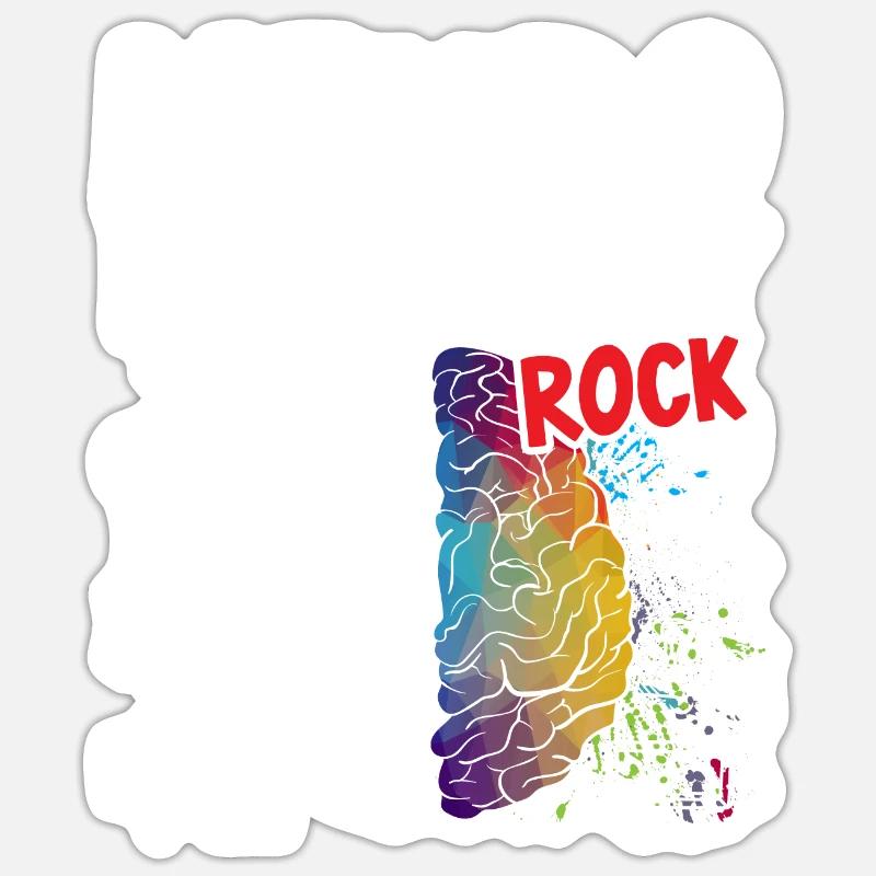 Neurodiversity Rocks Rainbow Brain Autism ASD ADHD - Sticker size S (10 x 10 cm) - white matte