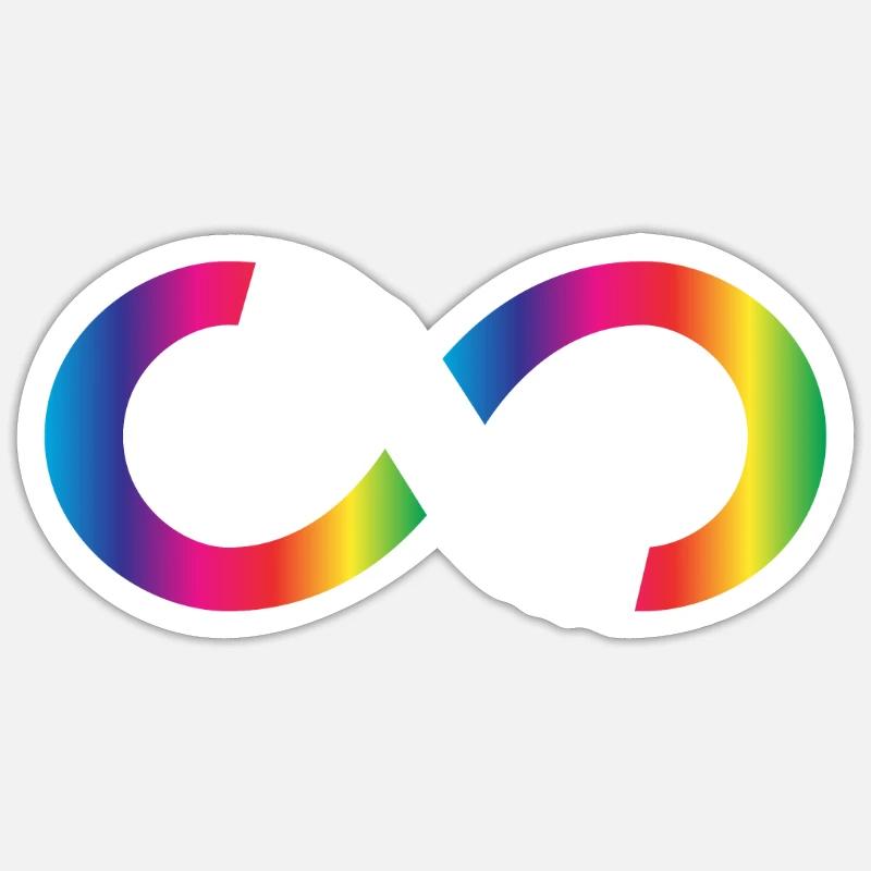 Neurodiversity Rainbow Infinity - Sticker size S (10 x 10 cm) - white matte