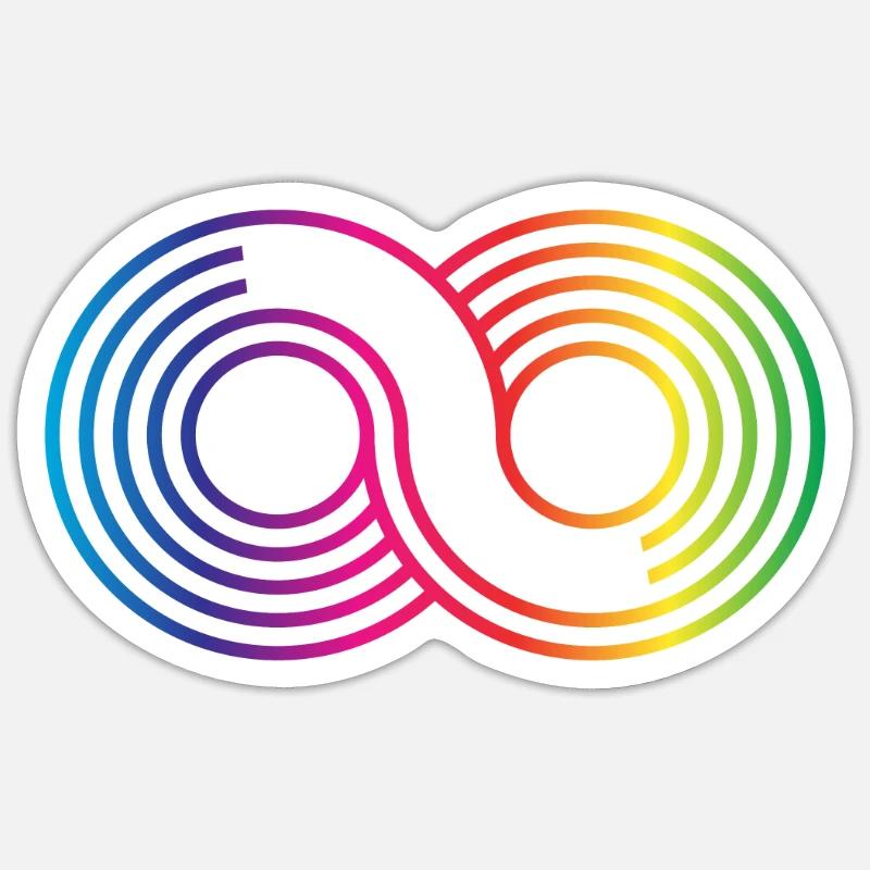 Neurodiversity Rainbow Infinity Sticker size S (10 x 10 cm)
