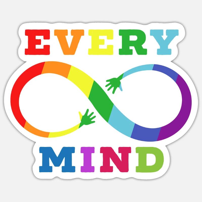 Chaque Neurodiversity Autism Awareness Support - Sticker taille S (10 x 10 cm) - blanc mat