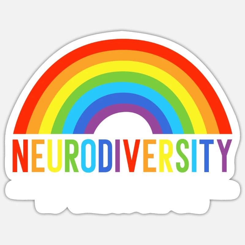 Neurodiversity Is Beautiful Infinity Rainbow ADHD - Sticker size S (10 x 10 cm) - white matte