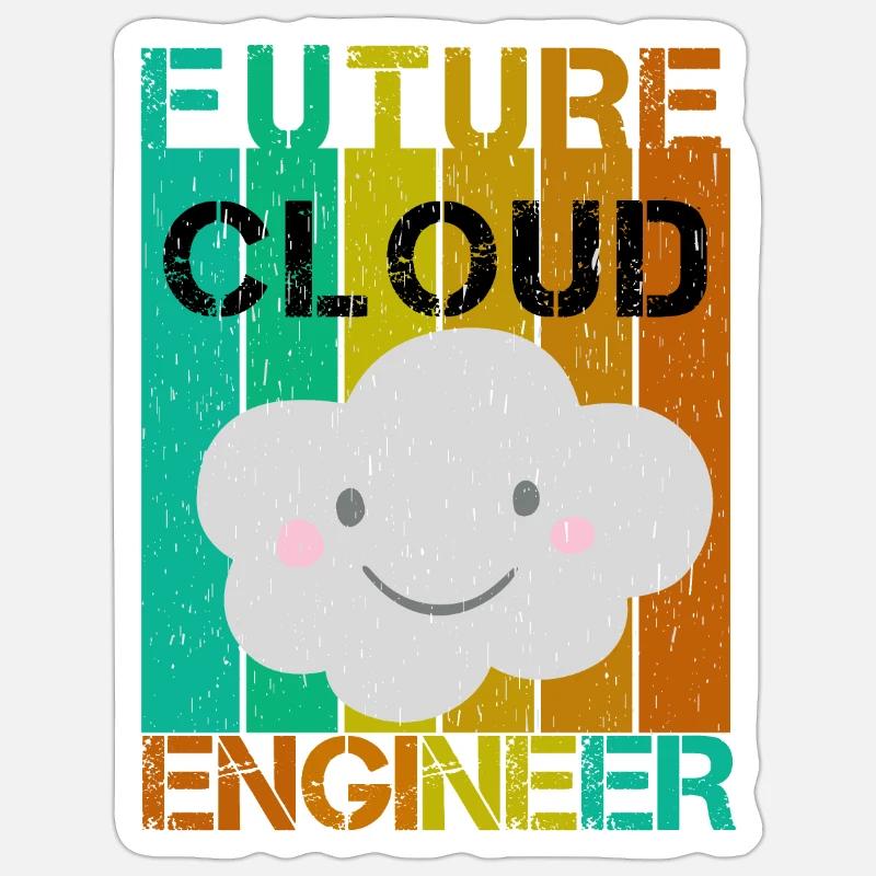 FUTURE CLOUD ENGINEER - Sticker Größe S (10 x 10 cm) - Mattweiß