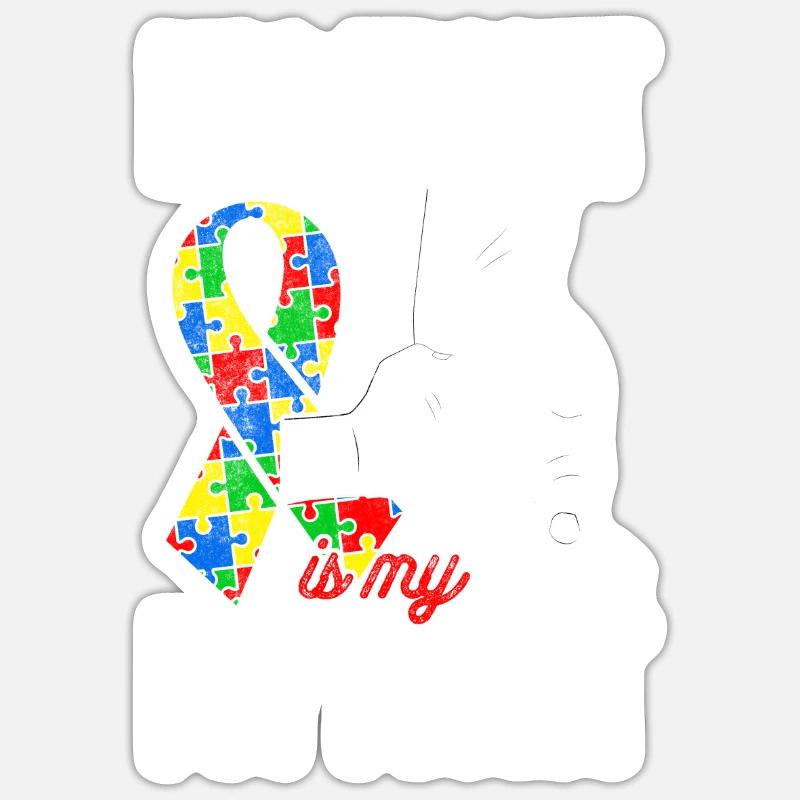 Autisme Conscience - Sticker taille S (10 x 10 cm) - blanc mat