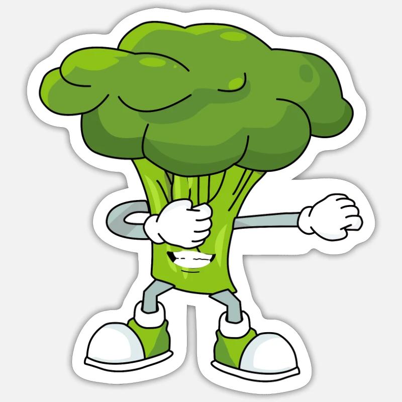 Dabbendes Brokkoli Dab Broccoli Veganer - Sticker Größe S (10 x 10 cm) - Mattweiß