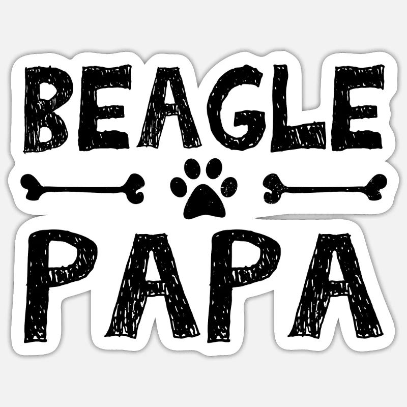 Beagle règne - Sticker taille S (10 x 10 cm) - blanc mat