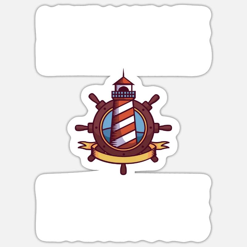 Leuchtturm Seaside lighthouses - Sticker Größe S (10 x 10 cm) - Mattweiß