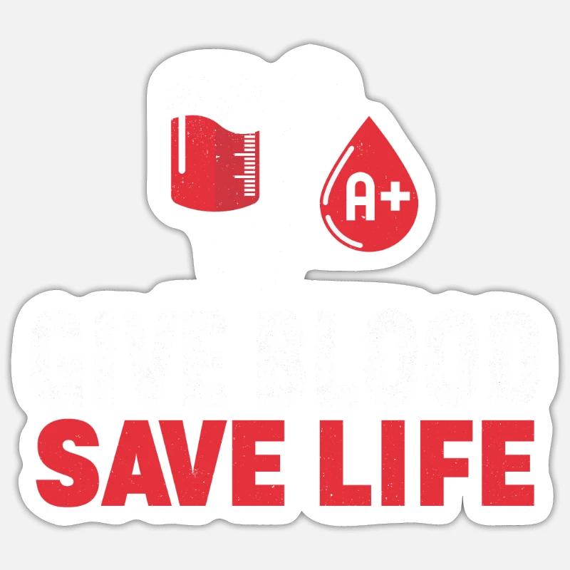 Blutspende Blutspender Blut Spender Spende spenden - Sticker Größe S (10 x 10 cm) - Mattweiß