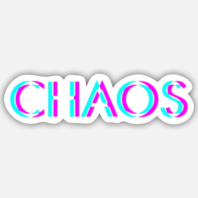 Chaos Anaglyph 3D Glitch Effect Gift Sticker size S (10 x 10 cm)