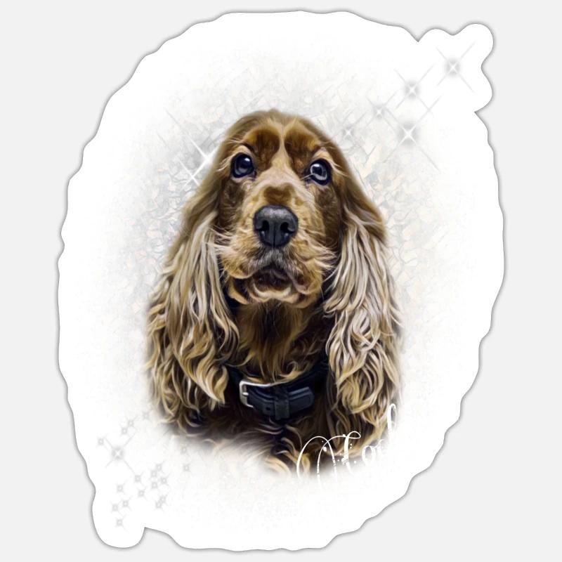 Cocker Spaniel - Sticker Größe S (10 x 10 cm) - Mattweiß