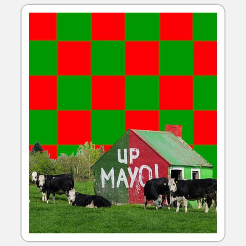 Comté de Mayo GAA - Sticker taille S (10 x 10 cm) - blanc mat