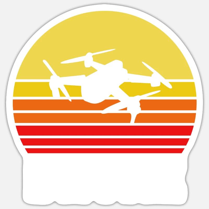 Drone Quadcopter Drone Flying Drones - Sticker size S (10 x 10 cm) - white matte