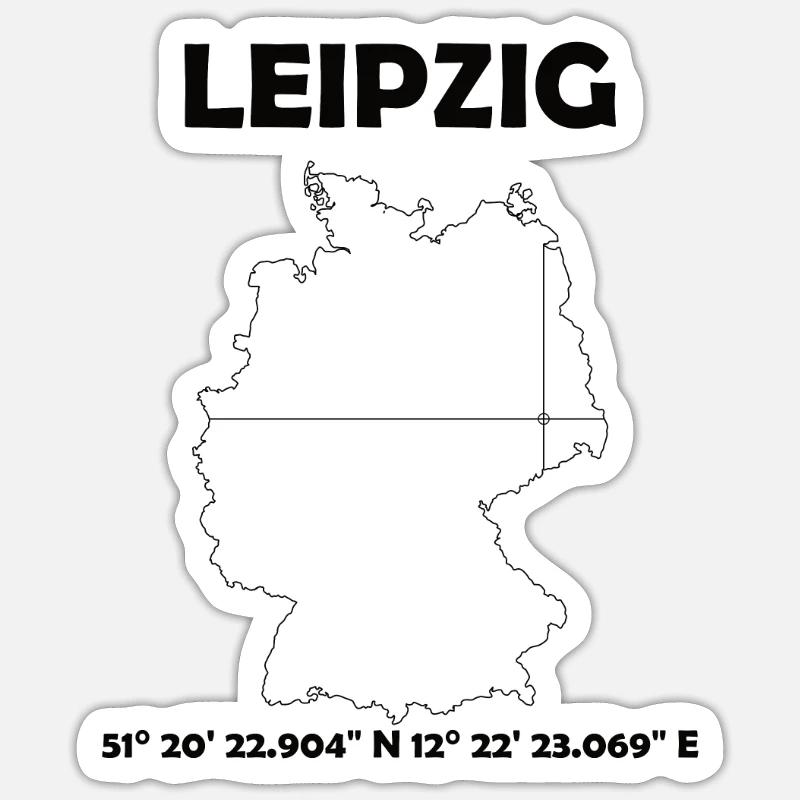 Leipzig map - Sticker size S (10 x 10 cm) - white matte
