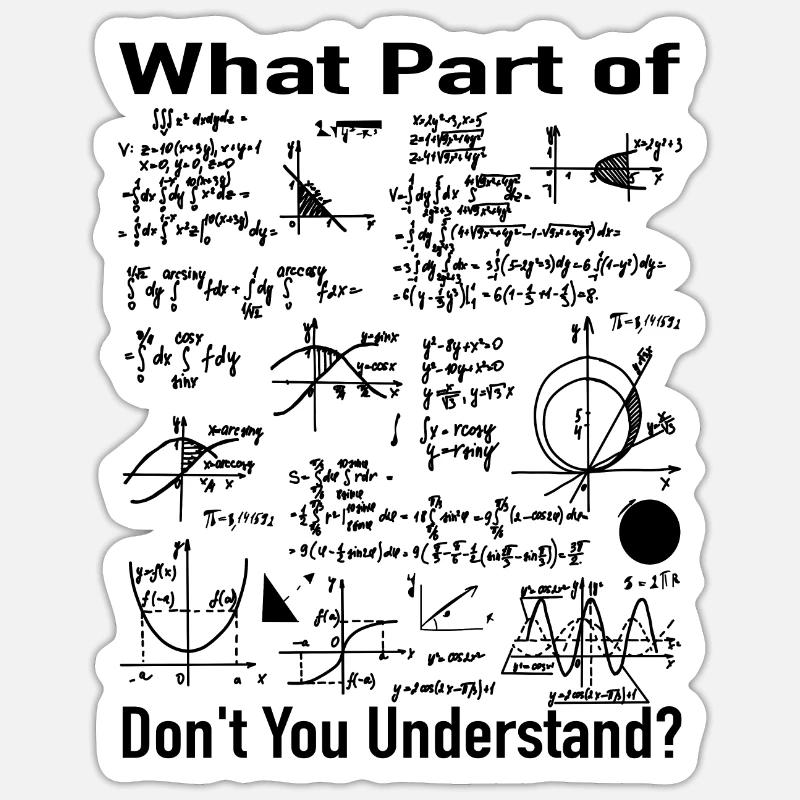 Mathematics Teacher - Math Formulas Bills Sticker size S (10 x 10 cm)