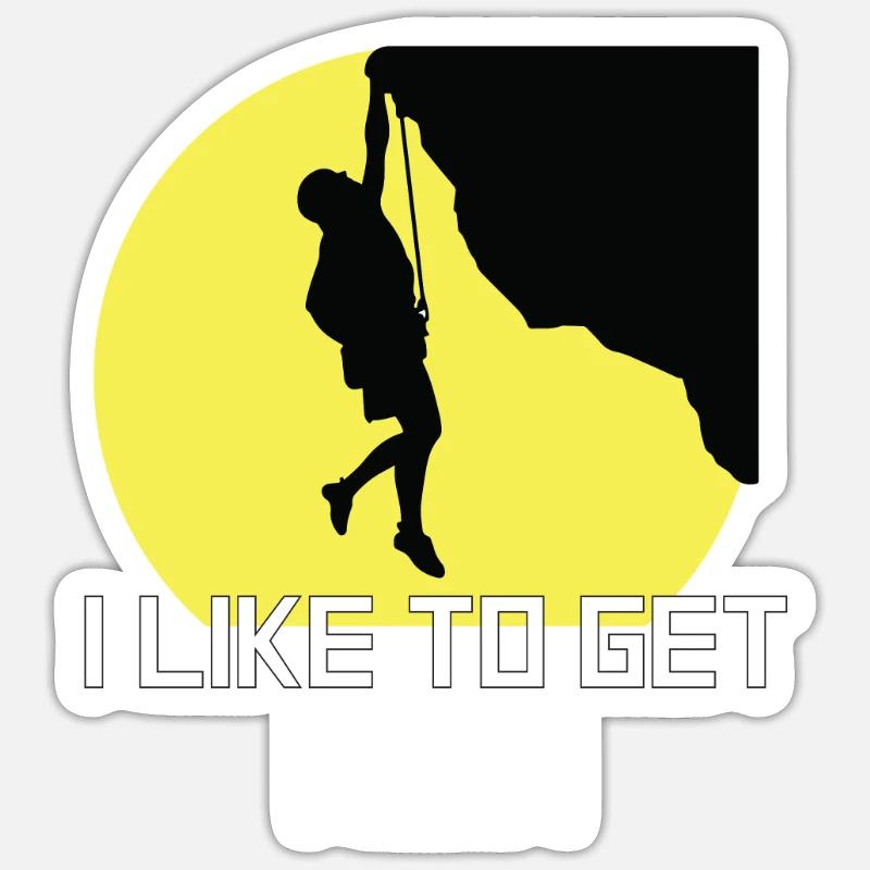 Rock Climbing - Sticker taille S (10 x 10 cm) - blanc mat