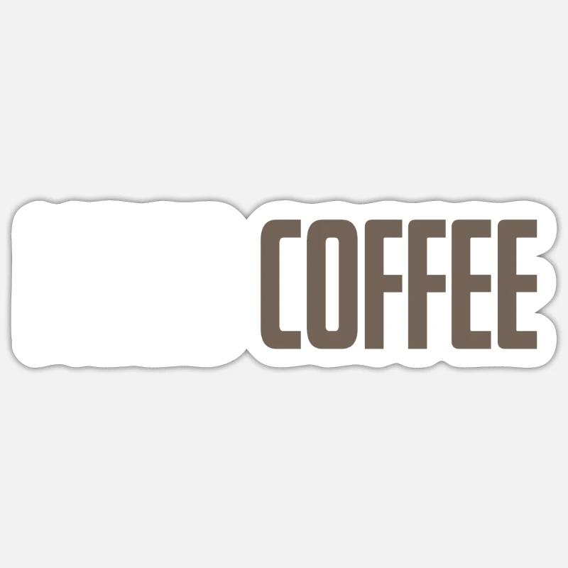 Café - Sticker taille S (10 x 10 cm) - blanc mat