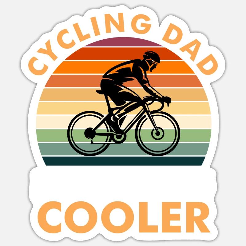 Cycling Dad - Like a Regular Dad But Cooler - Sticker taille S (10 x 10 cm) - blanc mat