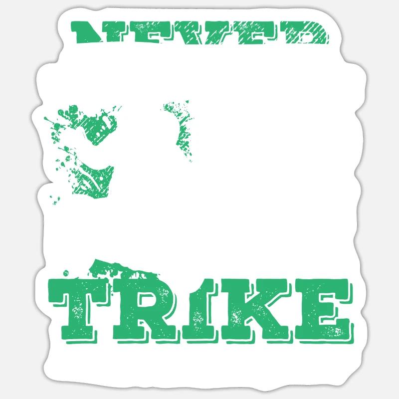 Never Underestimate Old Man With A Trike - Sticker size S (10 x 10 cm) - white matte