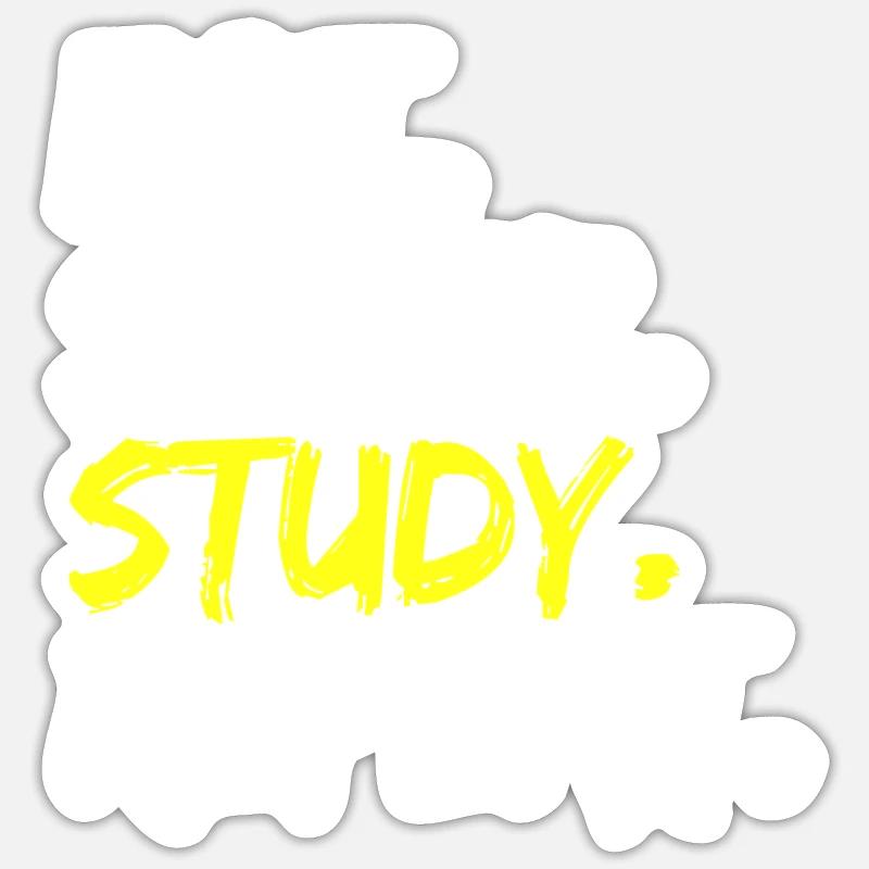 Eat Sleep Study Repeat Spruch Schule Studium - Sticker Größe S (10 x 10 cm) - Mattweiß