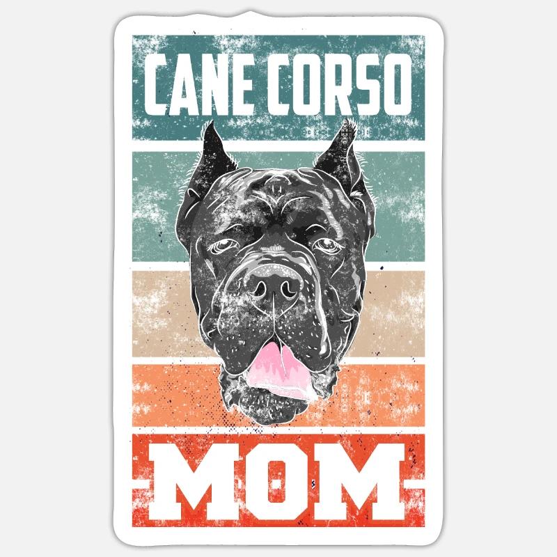 Cane Corso Mutter - Sticker Größe S (10 x 10 cm) - Mattweiß