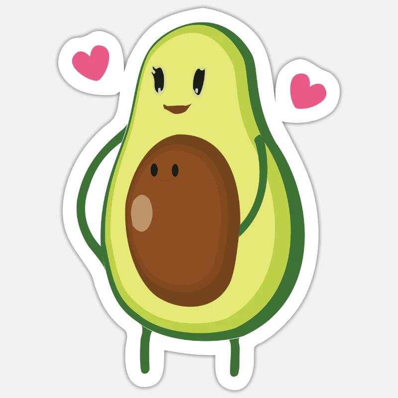 Avocado - Sticker taille S (10 x 10 cm) - blanc mat