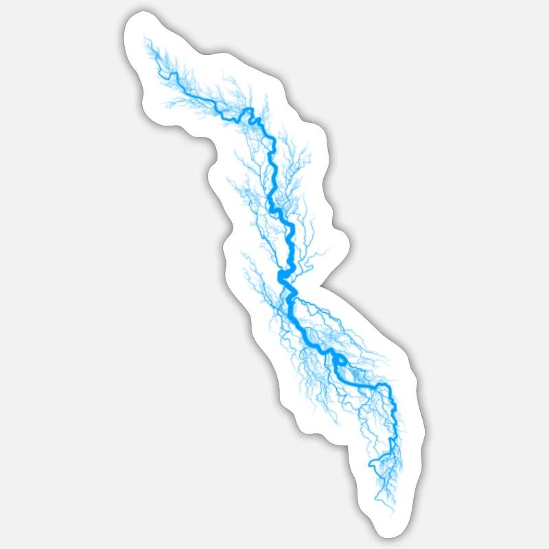 Blue Lightning Personalizable Thunderstorm Current Sticker size S (10 x 10 cm)