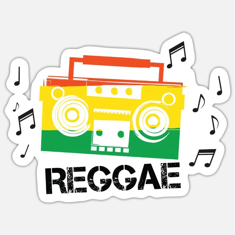 Reggae Beat - Sticker taille S (10 x 10 cm) - blanc mat