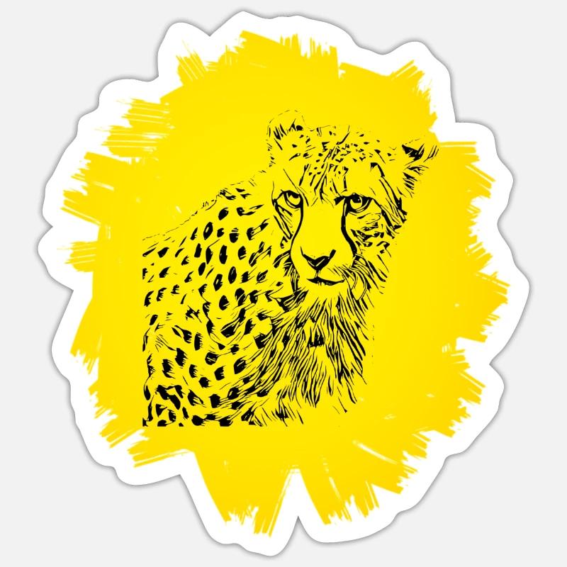 cheetah - Sticker size S (10 x 10 cm) - white matte
