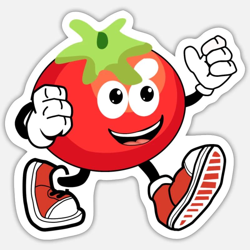 Tomate - Sticker taille S (10 x 10 cm) - blanc mat