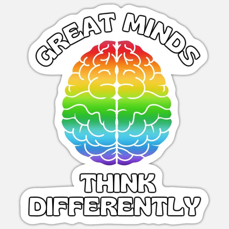 Große Köpfe denken anders - Sticker Größe S (10 x 10 cm) - Mattweiß