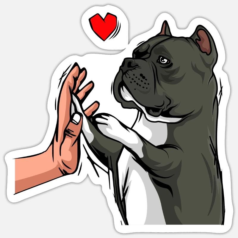 American Bully Liebe Hunde Mama - Sticker Größe S (10 x 10 cm) - Mattweiß