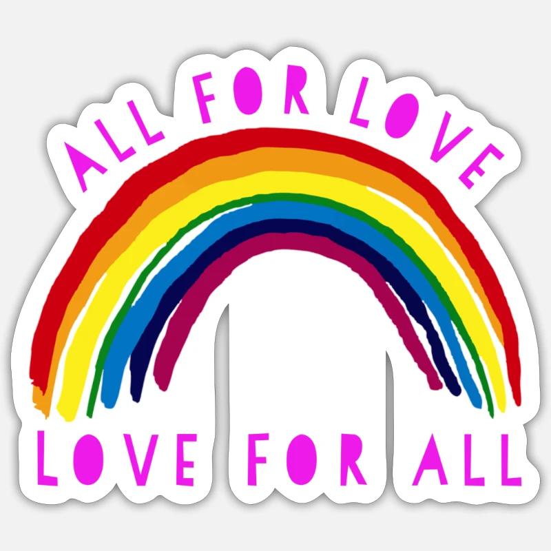 Rainbow, Rainbow, Rainbow, Rainbow, Rainbow - Sticker size S (10 x 10 cm) - white matte