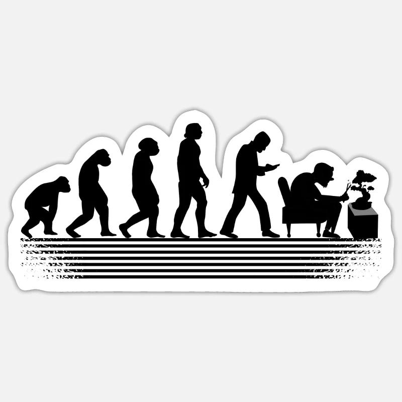 Bonsai Tree Plants Bonsai Tree Evolution Bonsai - Sticker size S (10 x 10 cm) - white matte