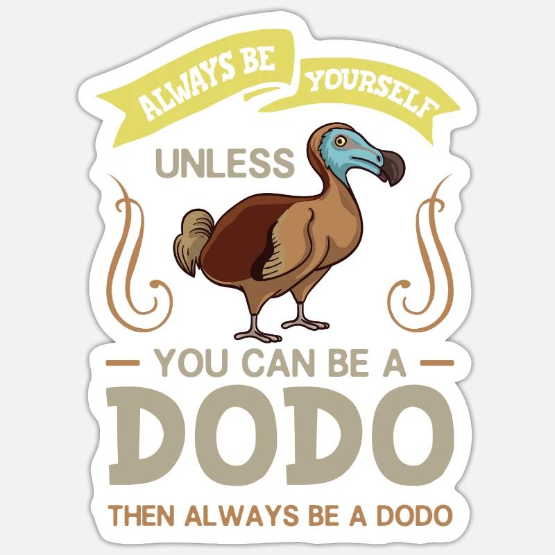 Dodo Oiseau Dronte Dudu Squelette Madagascar Sticker taille S (10 x 10 cm)