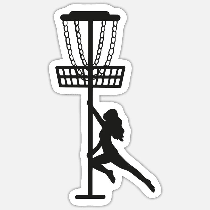 Disc Golf Frisbee Disc Golf Stripper Golfer Sticker Größe S (10 x 10 cm)