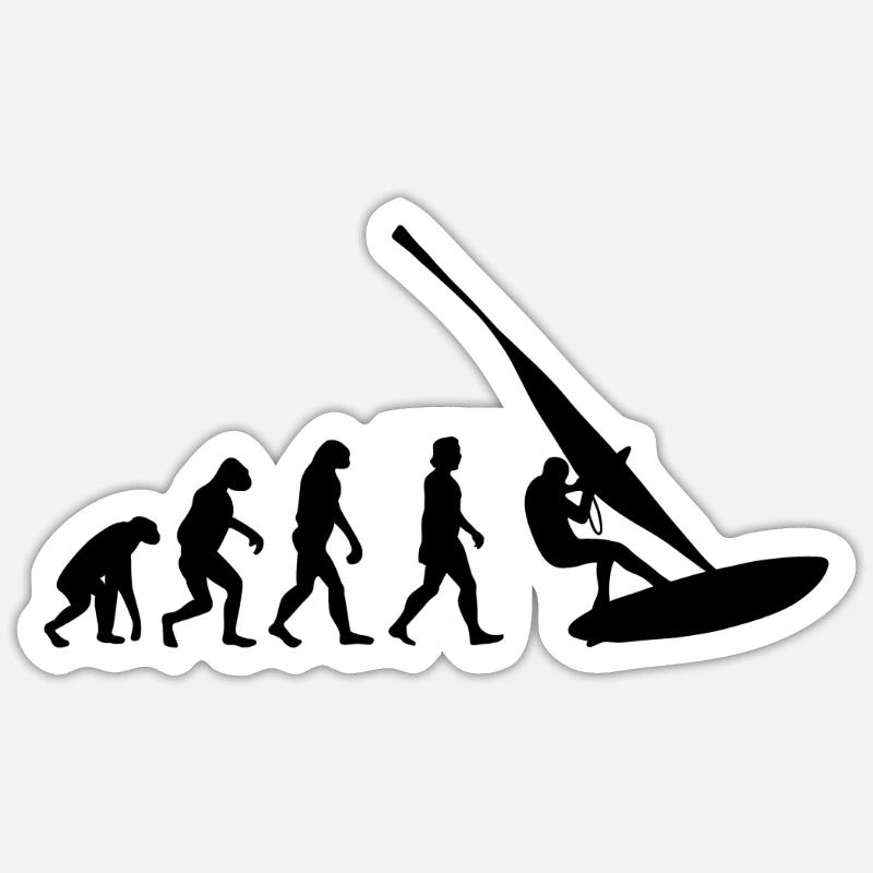 Windsurffer Planche à voile cadeau surf evolution Sticker taille S (10 x 10 cm)