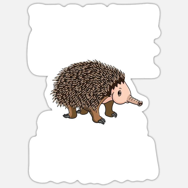 Echidna Ant Hedgehog Funny Hedgehog - Sticker size S (10 x 10 cm) - white matte