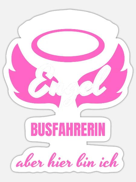 Busfahrerin Engel - Sticker Größe S (10 x 10 cm) - Mattweiß