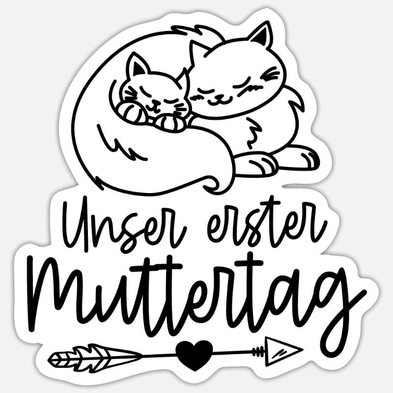 Muttertag - Erster Muttertag - Sticker Größe S (10 x 10 cm) - Mattweiß