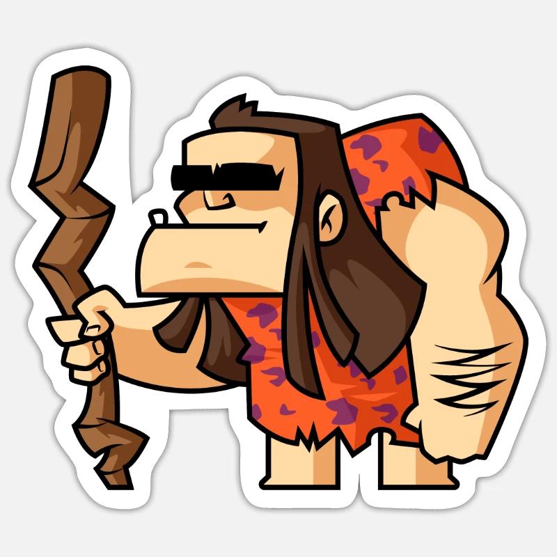 Funny Comic Neandertaler Sticker Größe S (10 x 10 cm)